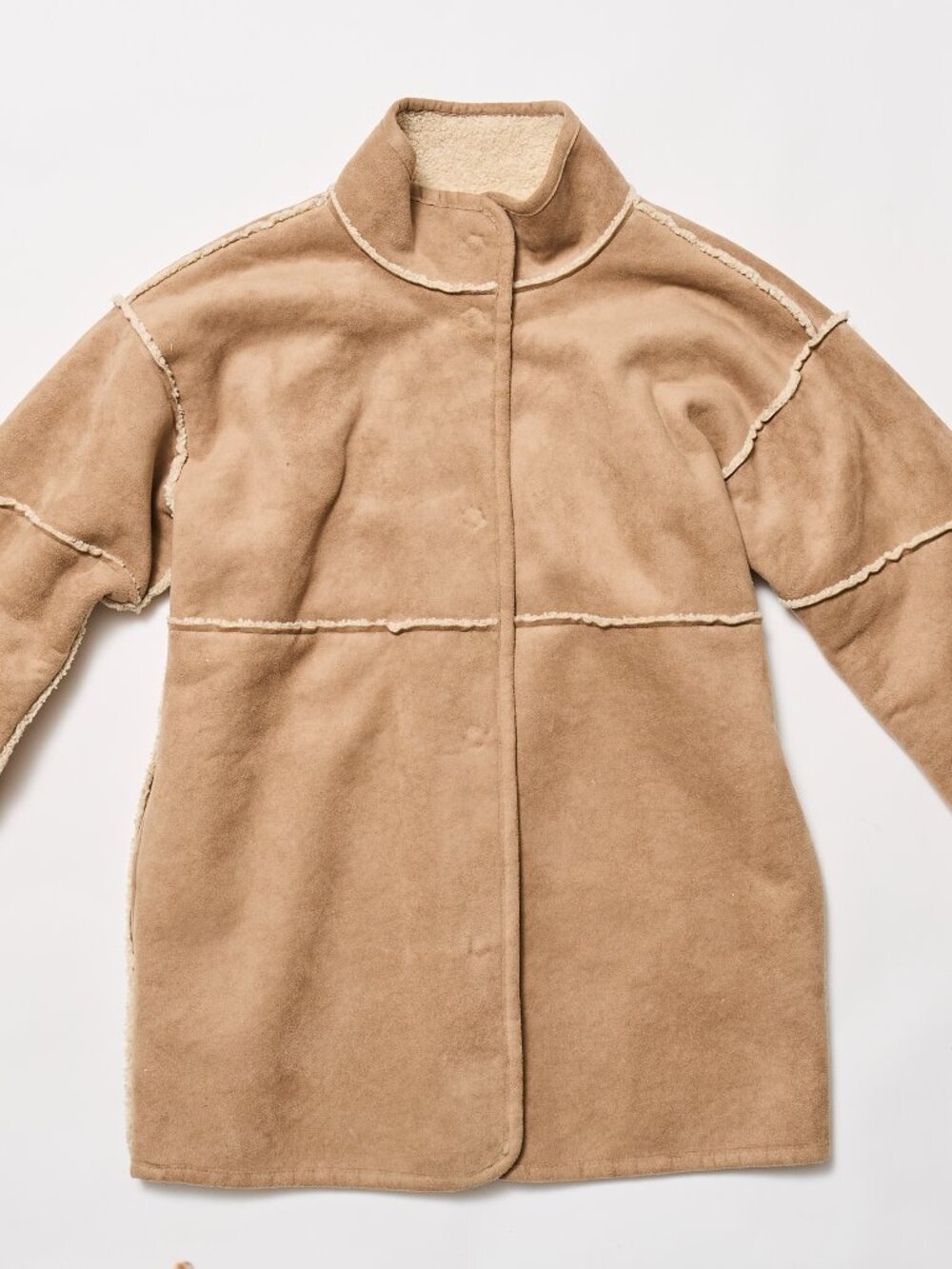 VELVET BY GRAHAM & SPENCER FAUX SUEDE SHERPA COAT